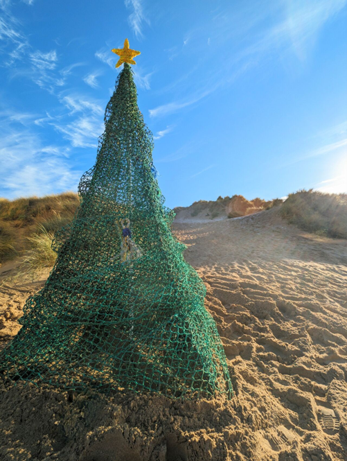 Christmas tree made from rubbish